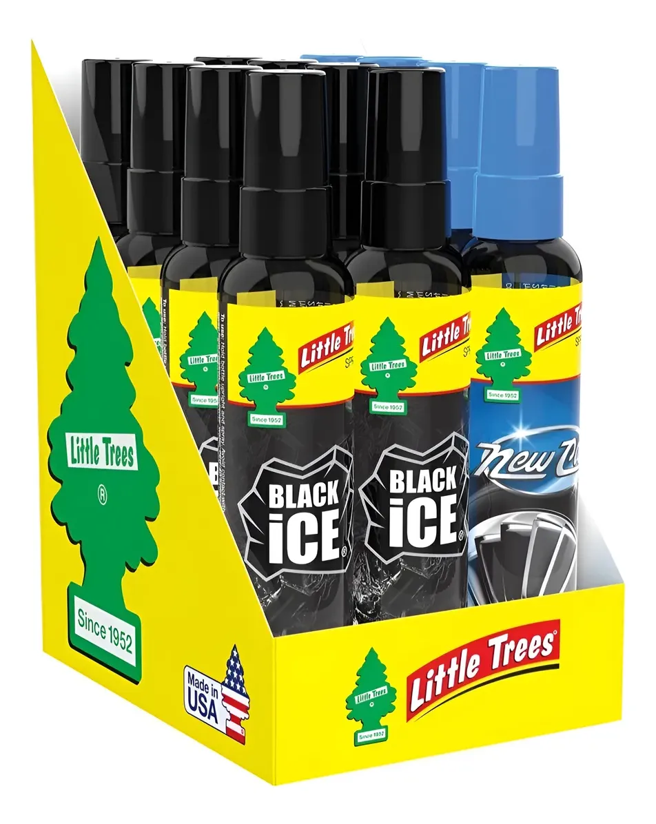 Aromatizantes En Spray Aroma Black Ice Y New Car 12 Piezas