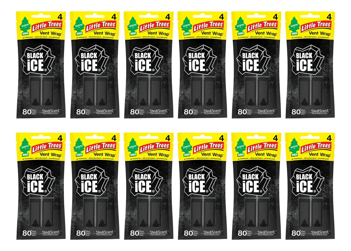 Little Trees Vent Wrap 12 Piezas - Aroma Black Ice