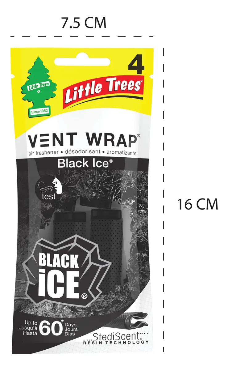 Little Trees Vent Wrap 12 Piezas - Aroma Black Ice - Image 3